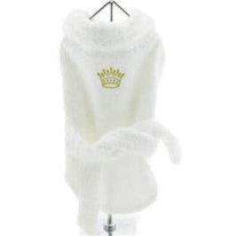 Doggie Design, Inc. Bathrobes XS White Bathrobe with Gold Crown for Pets 100% Combed Cotton Terrycloth
