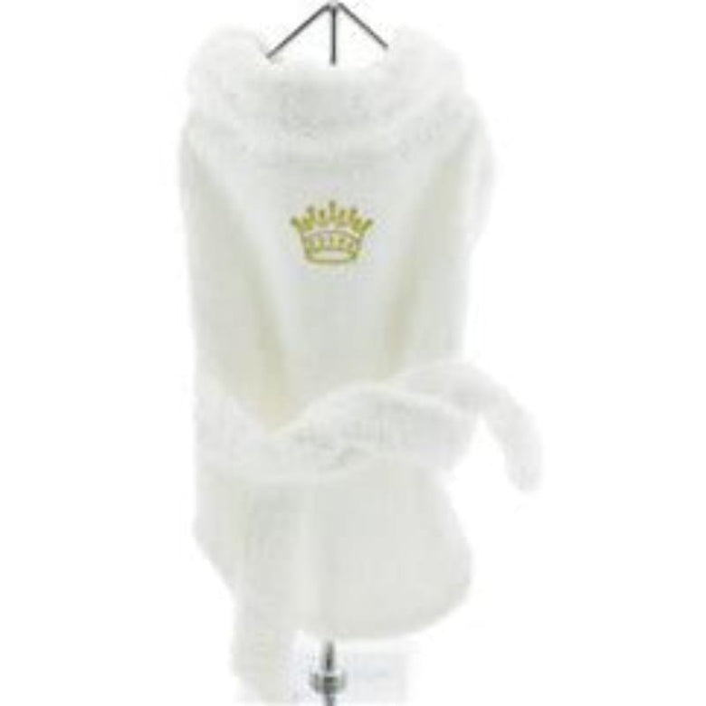 Doggie Design, Inc. Bathrobes XS White Bathrobe with Gold Crown for Pets 100% Combed Cotton Terrycloth