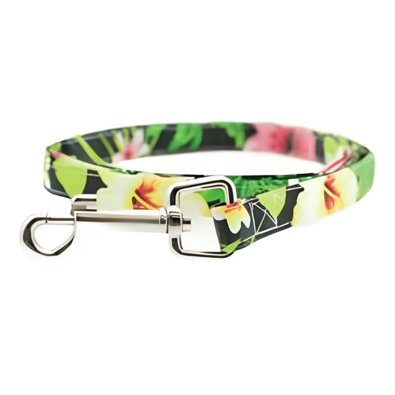 Doggie Design, Inc. Dresses Twilight Black Hawaiian Hibiscus Dog Dress with Matching Leash & D-Ring