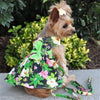 Doggie Design, Inc. Dresses Twilight Black Hawaiian Hibiscus Dog Dress with Matching Leash & D-Ring