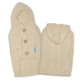 Dogo Pet Fashions Sweaters XL Beige Hoodie Cable Pet Sweater