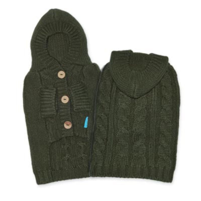 Dogo Pet Fashions Sweaters XL Green Hoodie Cable Pet Sweater