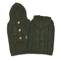 Dogo Pet Fashions Sweaters XL Green Hoodie Cable Pet Sweater