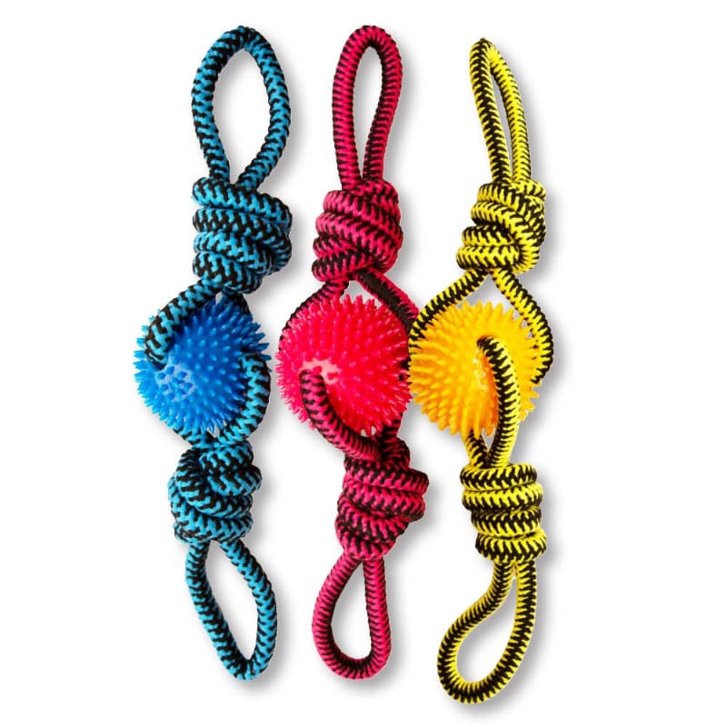 SnugArooz dog toys Spikey Beast Ball Rope Tug Dog Toy - 24"