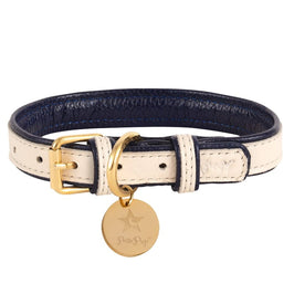 PoisePup Collars S Poise Pup Hot Marine Cream Luxury Dog Collar