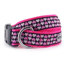 The Worthy Dog Collars XS Hearts Pink & Black Dog Collar