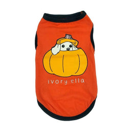 Barker's Bowtique - Home to Hip Doggie & Max's Closet dog apparel XS Ivory Ella Halloween Pumpkin Dog Tank