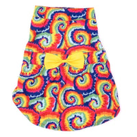 The Worthy Dog Dresses XS Kaleidoscope Colorful with Yellow Bow Dog Dress