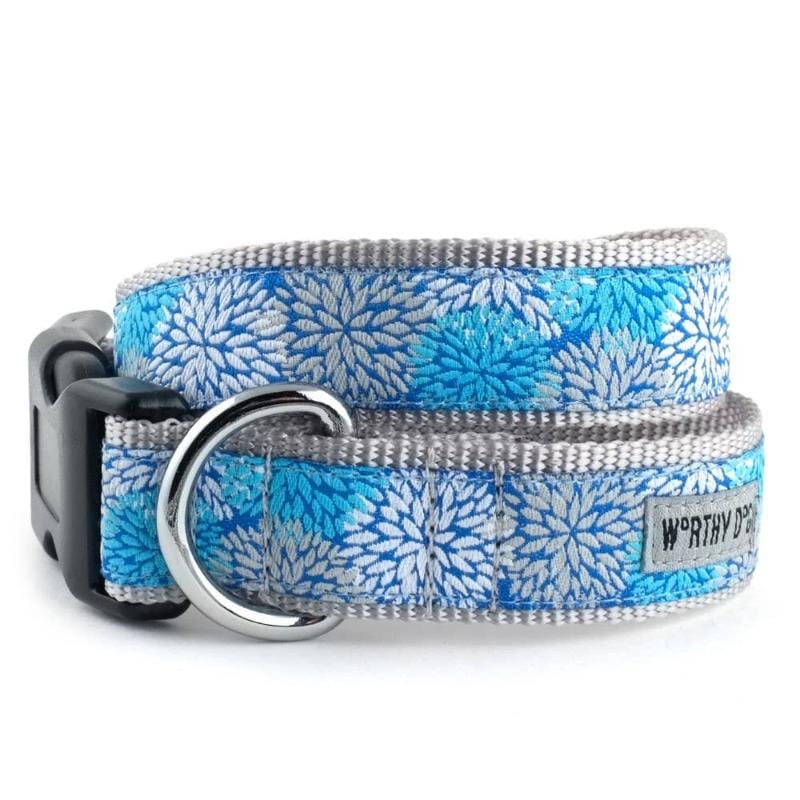 The Worthy Dog Collars XS Mum's the Word Blue Dog Collar