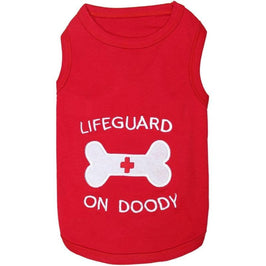 Parisian Pet Tee's XS Lifeguard On Doody Red Dog Tee