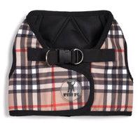 The Worthy Dog Harnesses TNY Tan Plaid Sidekick Dog Harness