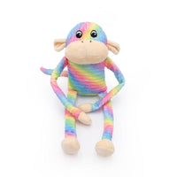 ZippyPaws dog toys Spencer the Crinkle Monkey Large Rainbow Plush Dog Toy