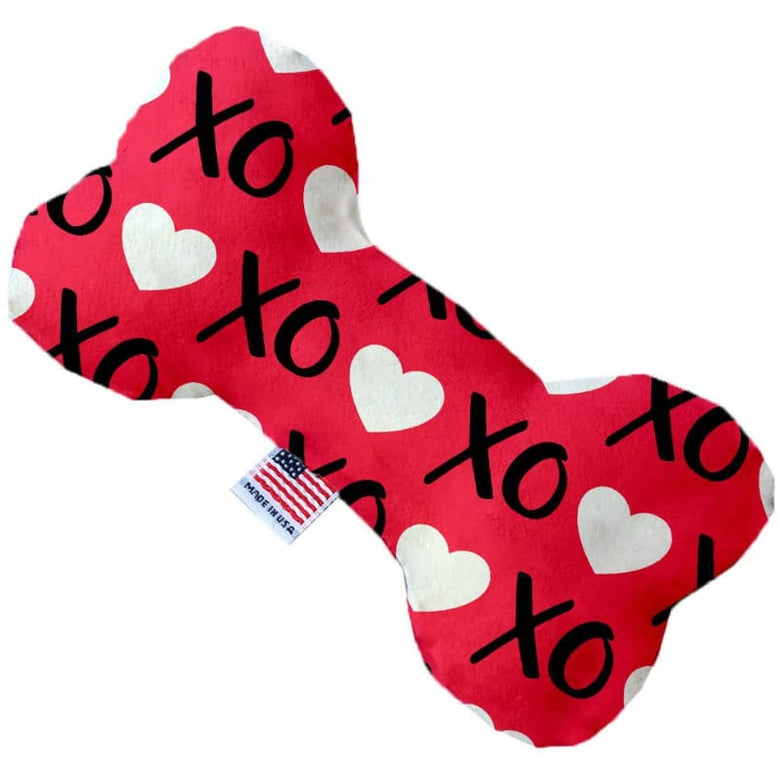 Mirage Pet Products Toys Sm6" Red XOXO Hearts Bone Dog Toy - 2 Sizes