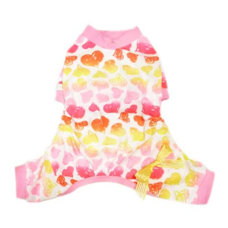 Pooch Outfitters Pajamas XXS Piper Pink and Yellow Pet Pajama - Only Available in Sizes 2XS and XS