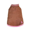Dogo Pet Fashions Jackets XL Brown Sports Dog Parka Coat with Pink Fleece Lining