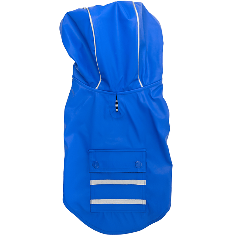 Doggie Design, Inc. Jackets-coats Slicker Dog Raincoat w/Striped Lining - Cobalt Blue