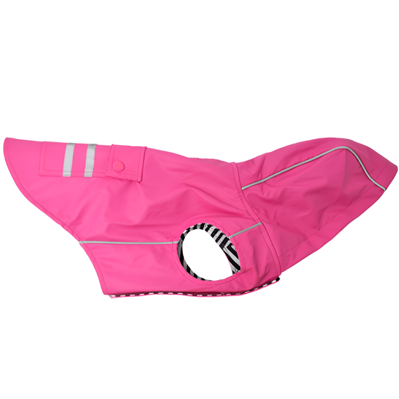 Doggie Design, Inc. Jackets-coats M Slicker Dog Raincoat w/Striped Lining - Pink