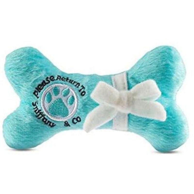 Dog Diggin Designs dog toys S Sniffany Blue Bone with White Bow Squeaky Plush Dog Toy - 2 Sizes